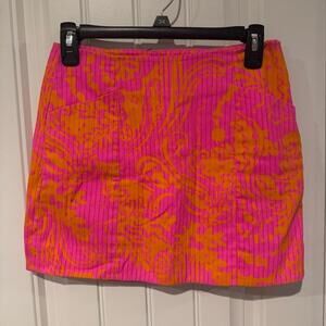 Lilly Pulitzer Pink and Orange Mini Skirt- Size 0